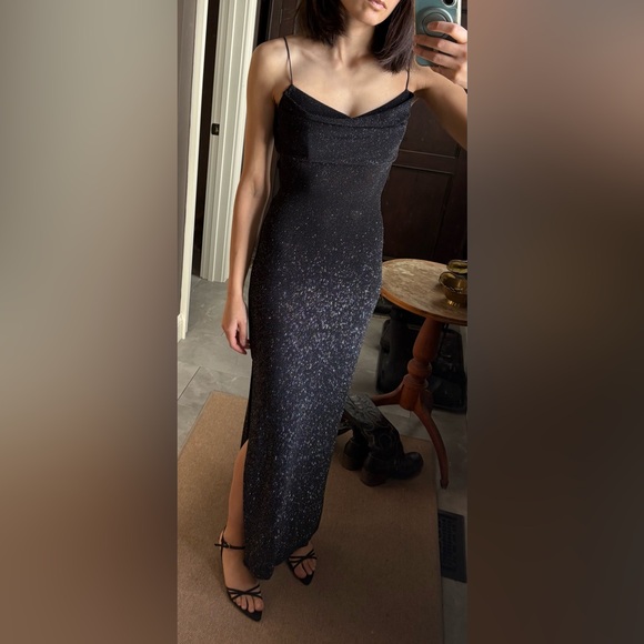 Vintage Dresses & Skirts - Vintage Sarria 90s Sparkly Cowl Neck Dress